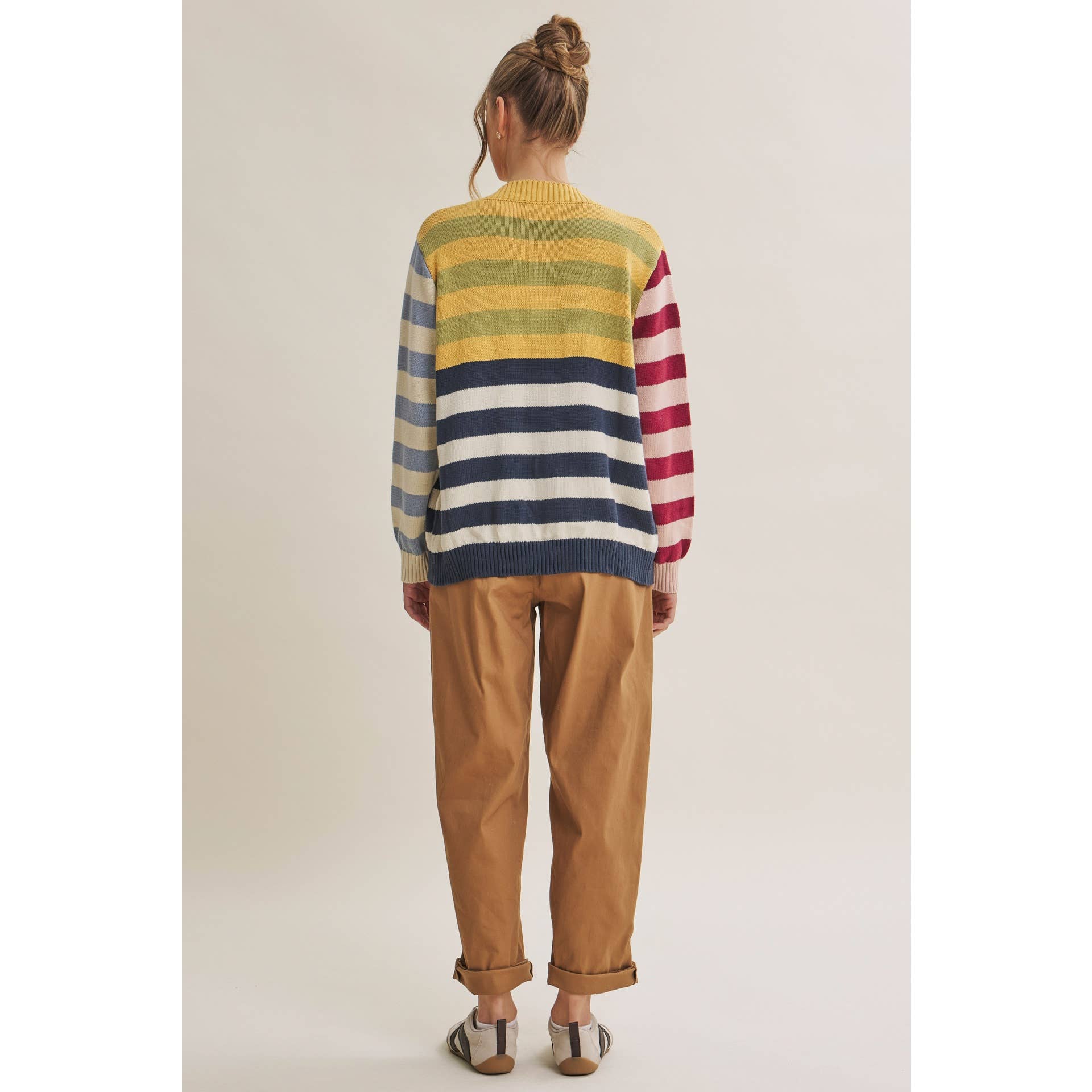 Playful Multi Color Stripe Cardigan