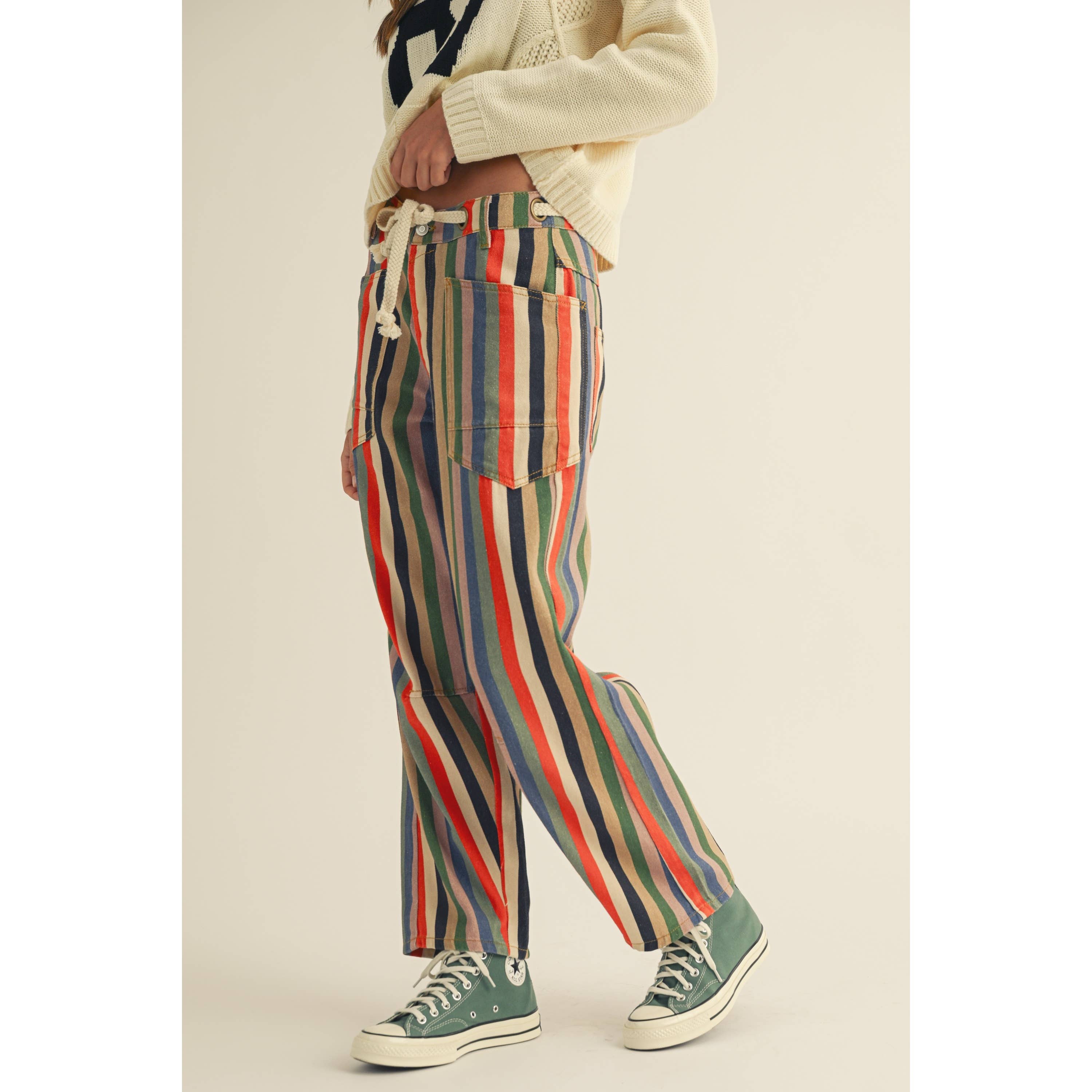 Multi Stripes Relaxed Fit Pants