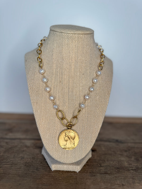 Pearl Coin Necklace