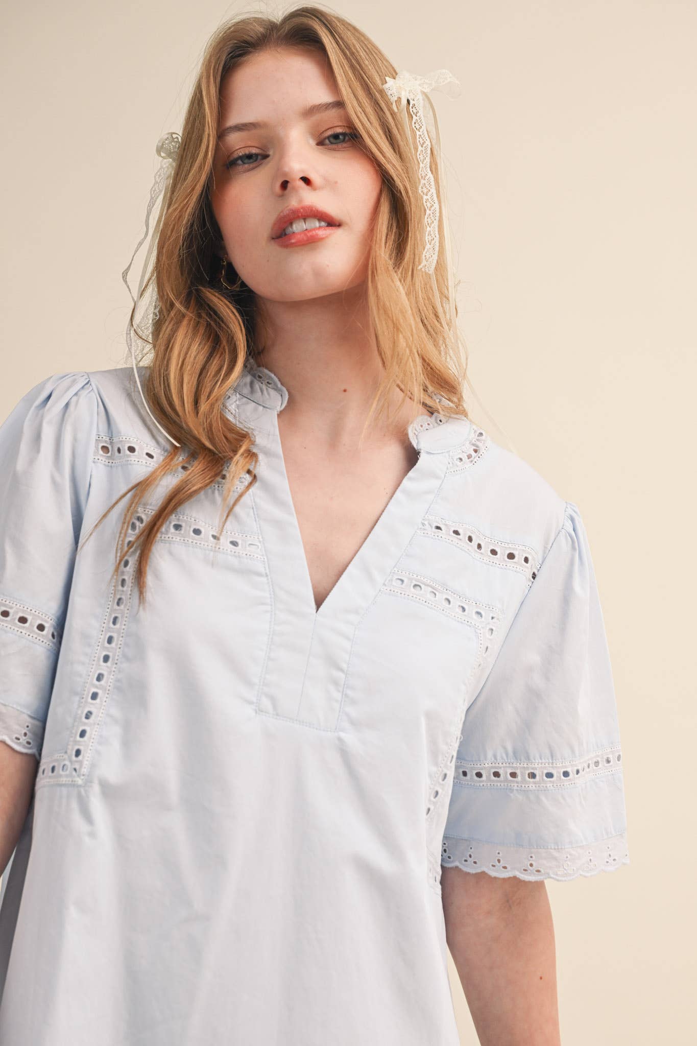 Morgan Lace Trim Tunic Dress