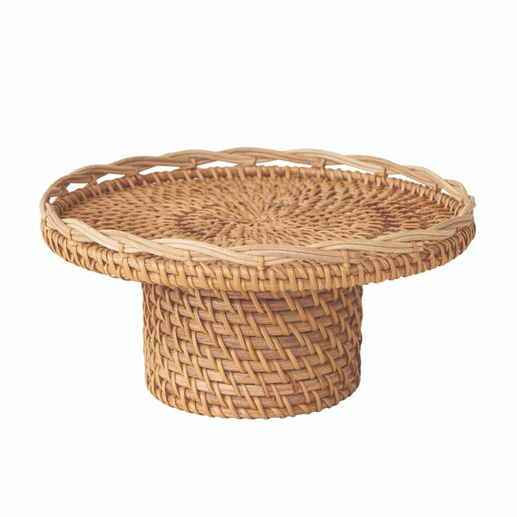 Woven Rattan Pedestal
