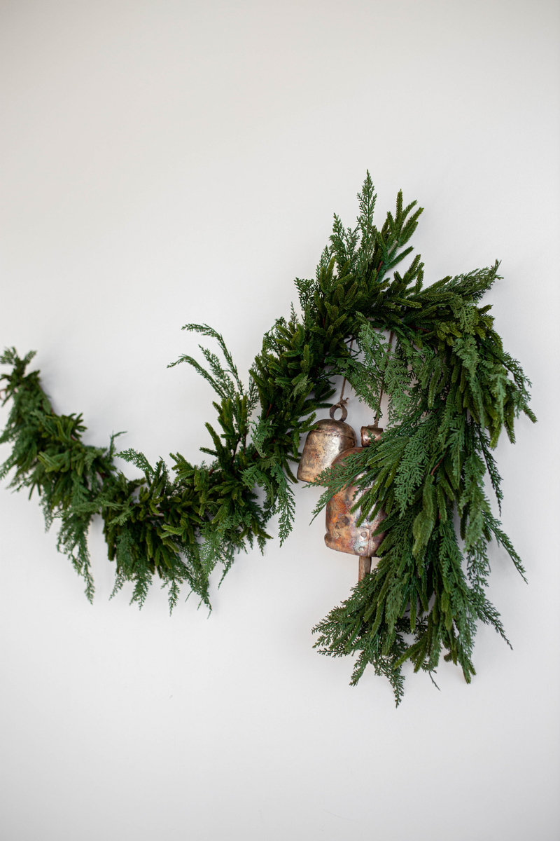 9' Norfolk & Cypress Mix Garland