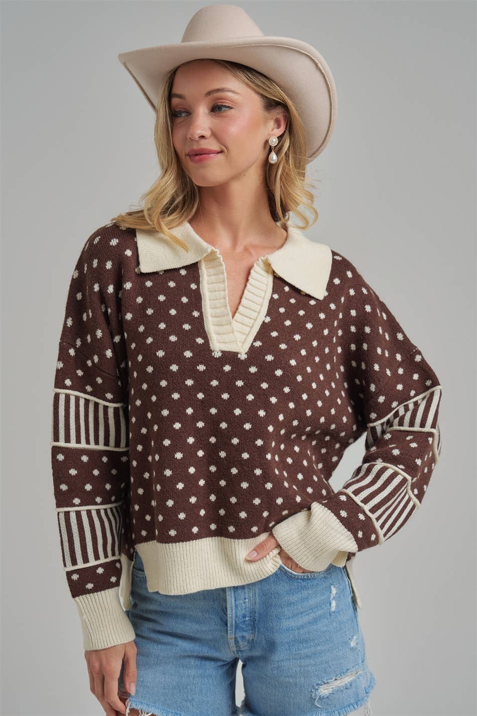 Polka Dot Loose Fit Sweater
