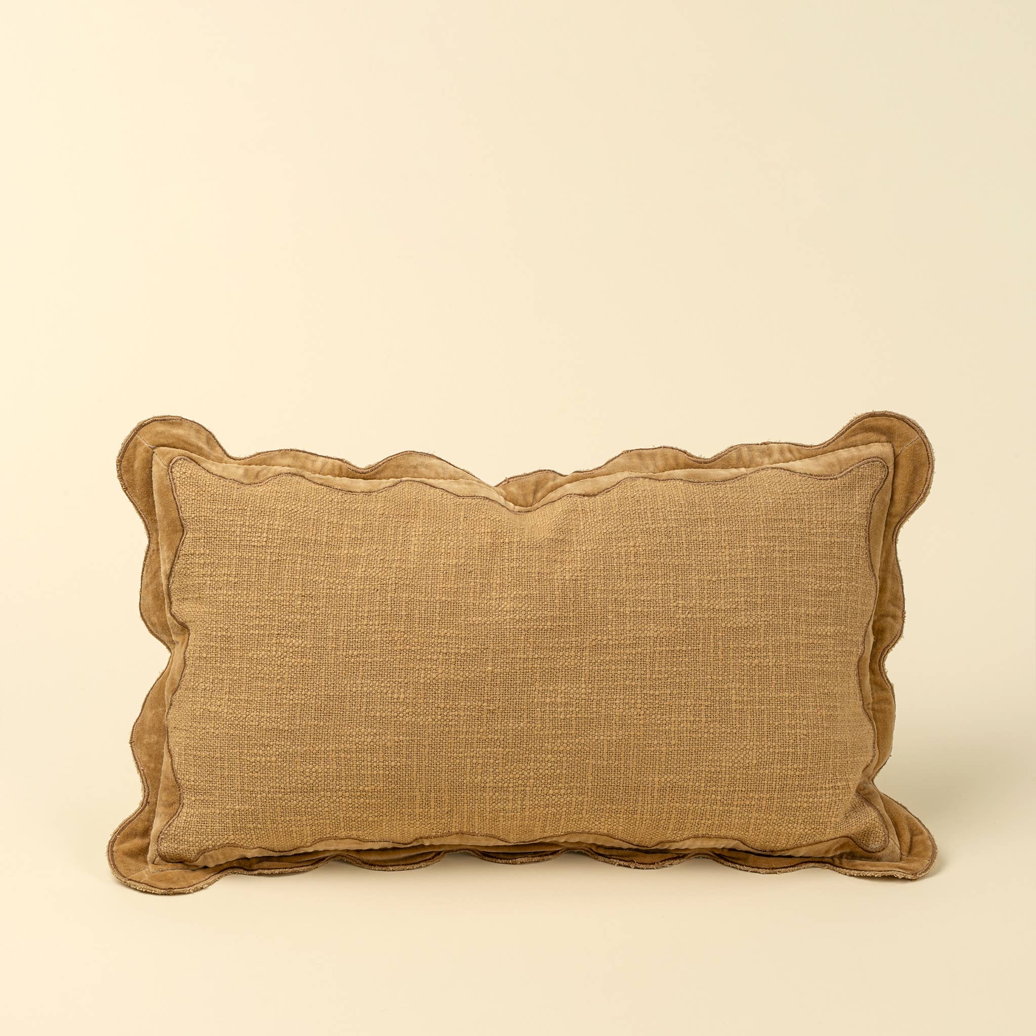 Velvet Scallop Trim Pillow