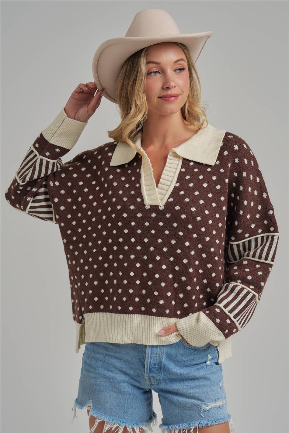 Polka Dot Loose Fit Sweater
