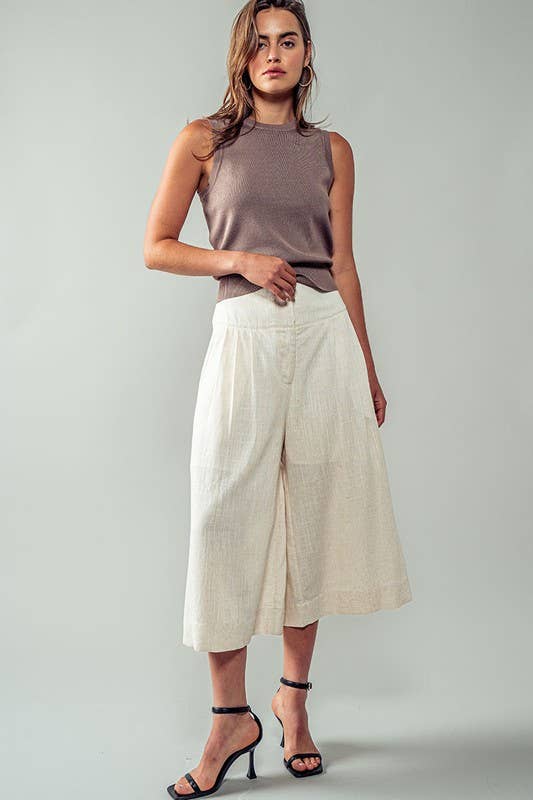 Extra Wide Leg Ankle Length Pull On Pants