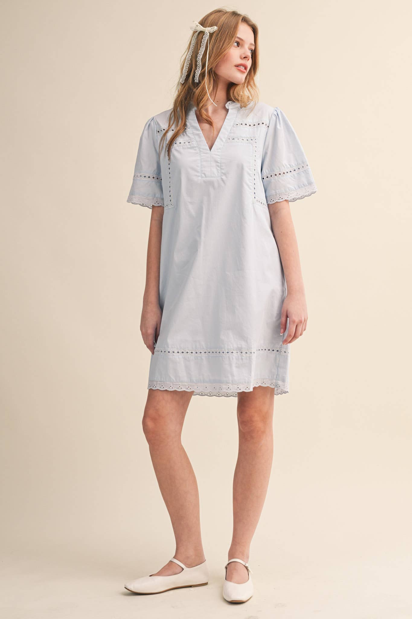 Morgan Lace Trim Tunic Dress