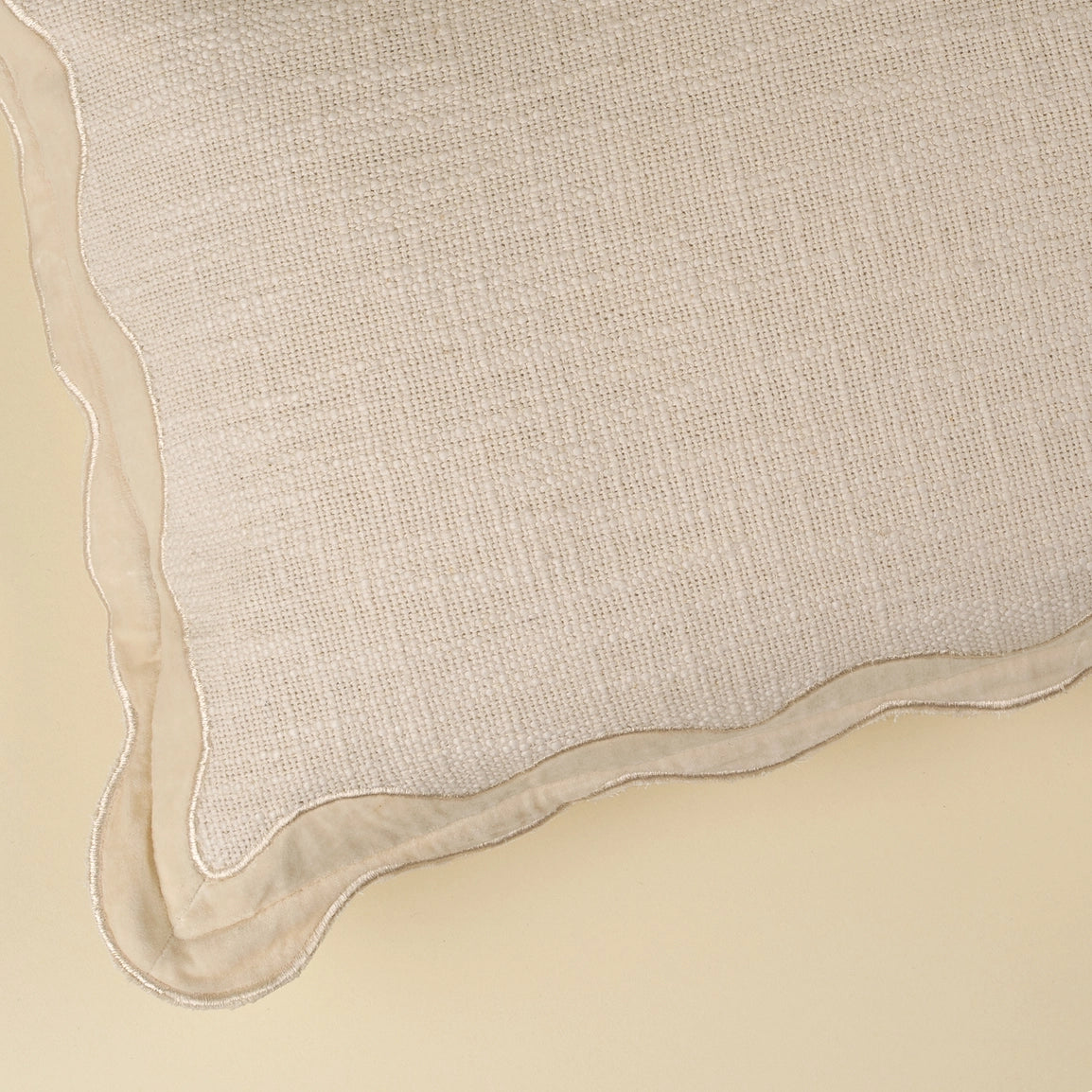 Velvet Scallop Trim Pillow