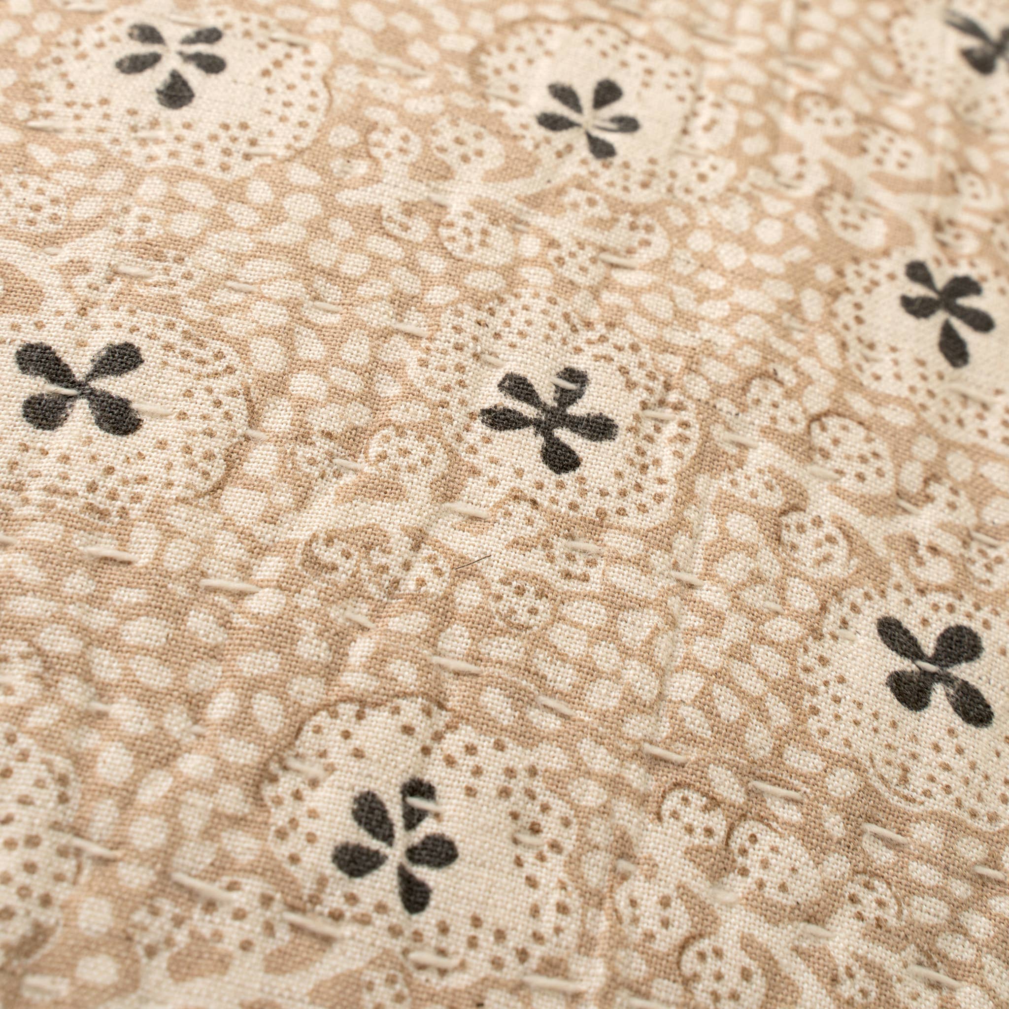 Clover Block Print Kantha Pillow
