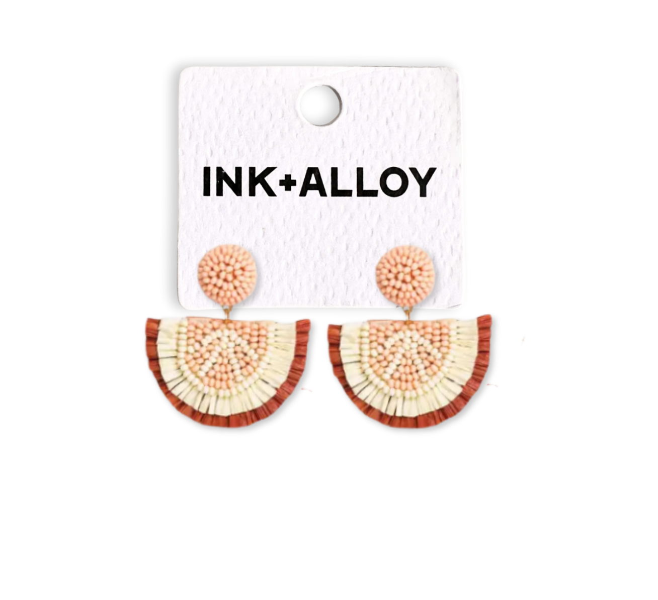 Grapefruit Raffia Drop Earrings