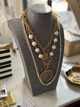 Gold Bee Amulet Necklace