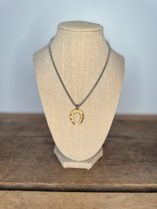 Lucky Gunmetal Necklace