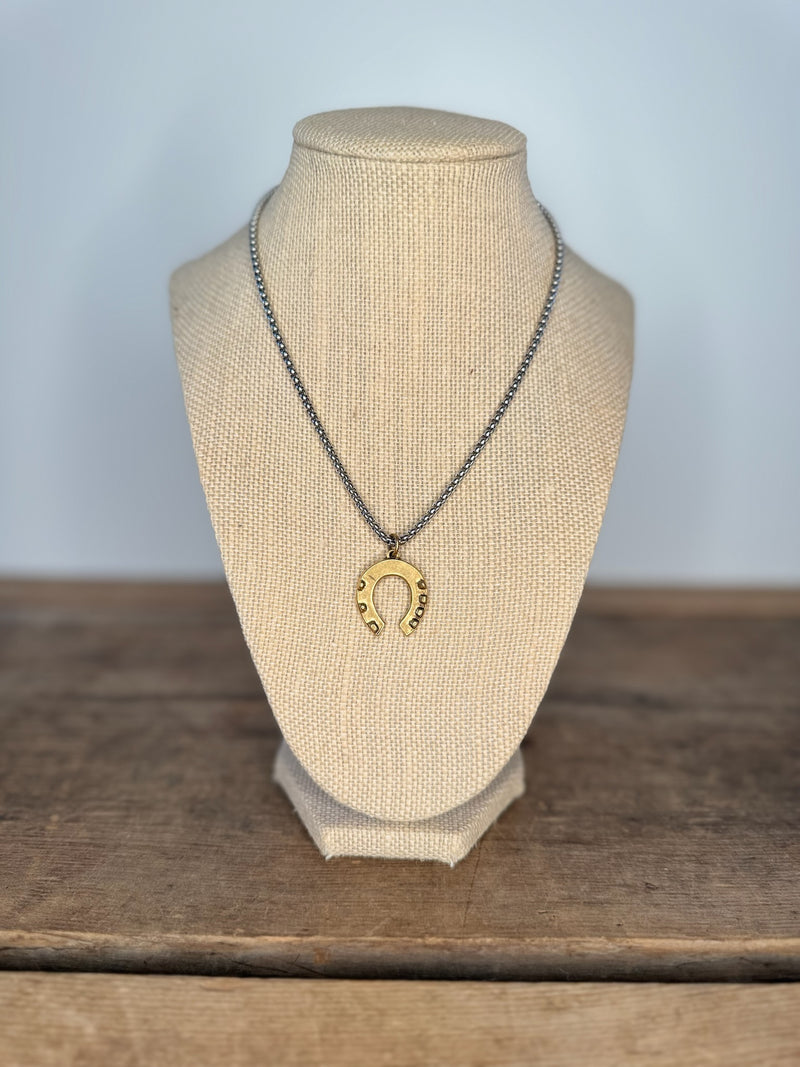 Lucky Gunmetal Necklace