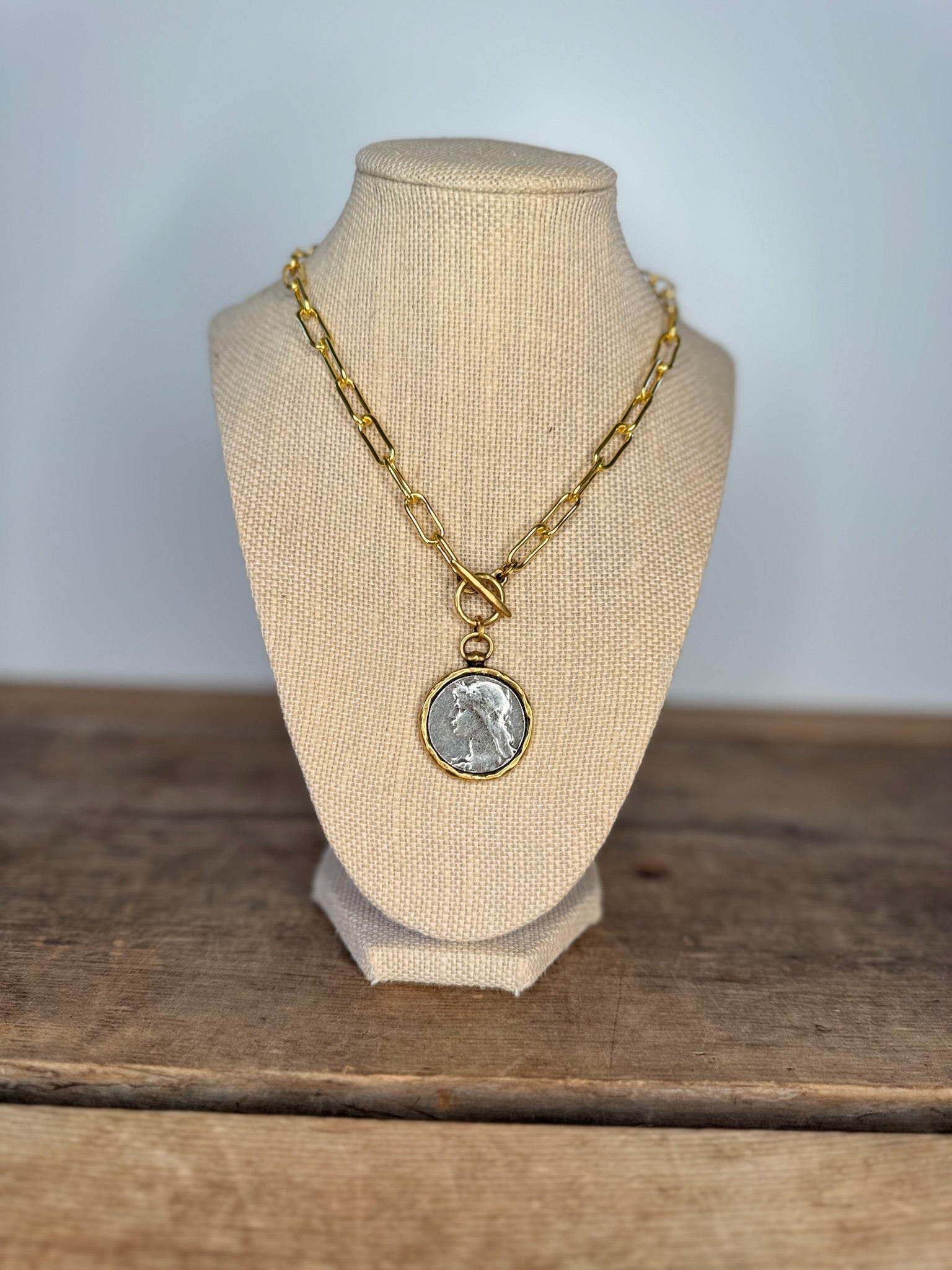 Gold Antique Coin Necklace