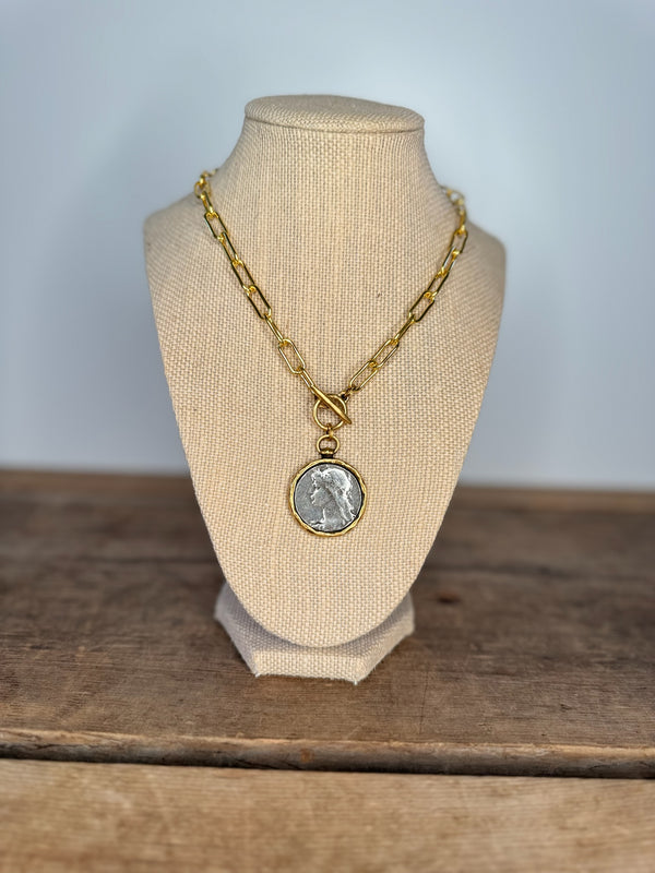 Gold Antique Coin Necklace