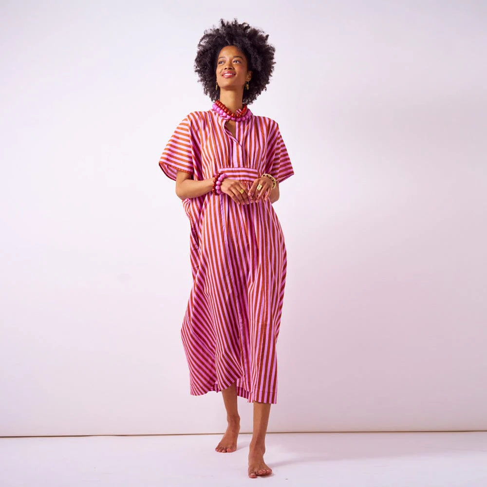 Margot Stripe Kaftan Dress