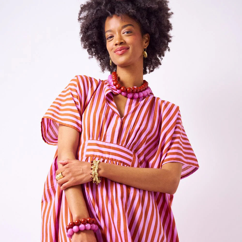 Margot Stripe Kaftan Dress