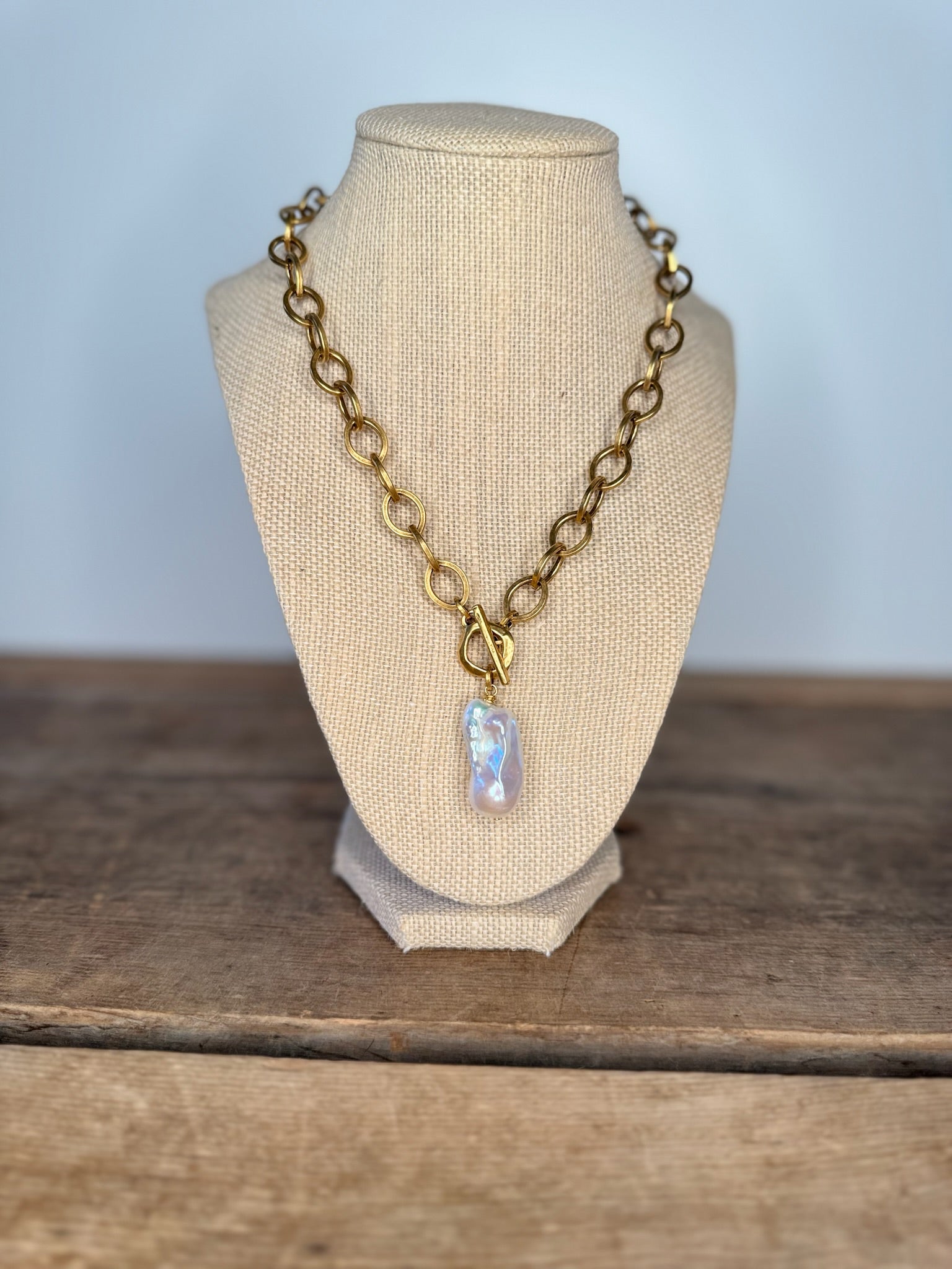Pearl Drop Gold Necklace