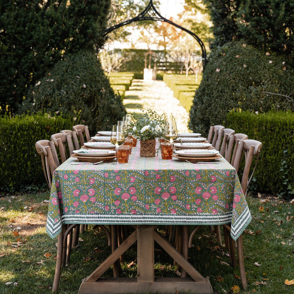 Cactus Flower Jade Tablecloth