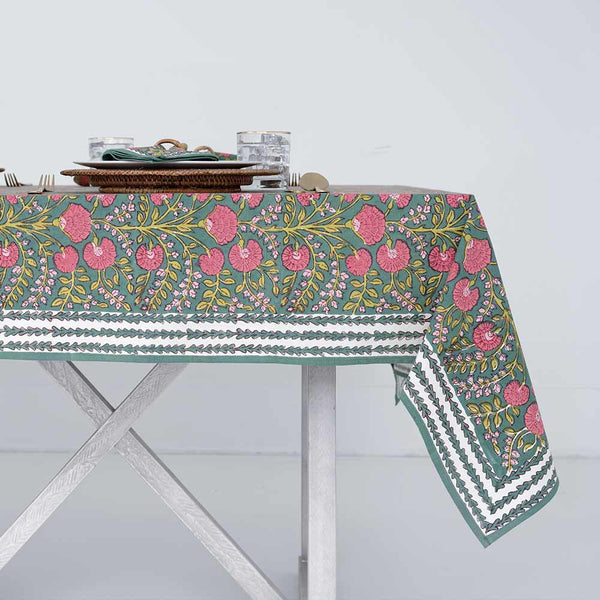 Cactus Flower Jade Tablecloth