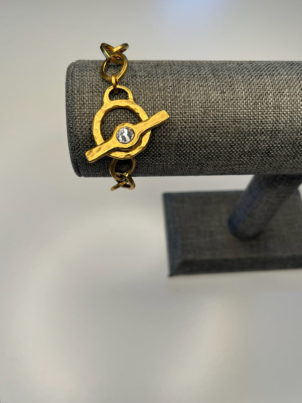 Gem Loop Gold Link Bracelet