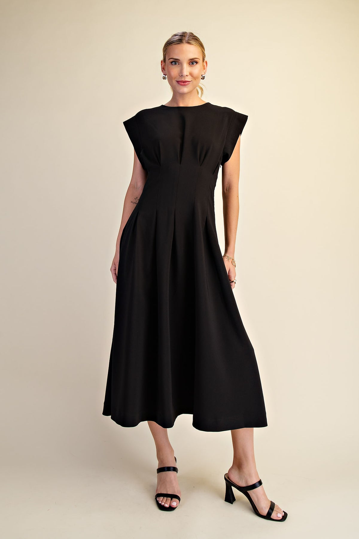 Pleated Midi Dress
