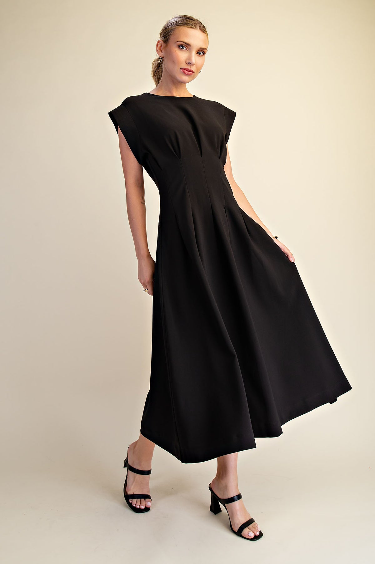 Pleated Midi Dress