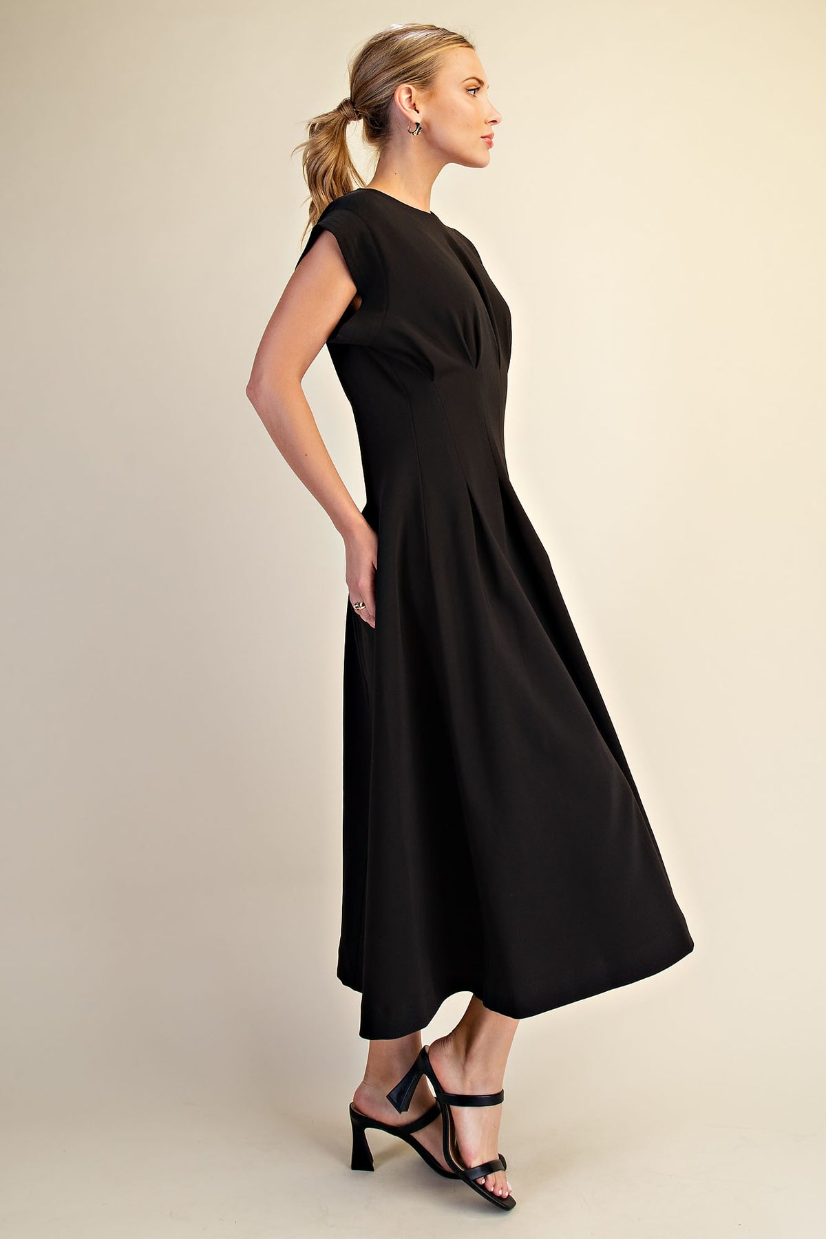 Pleated Midi Dress