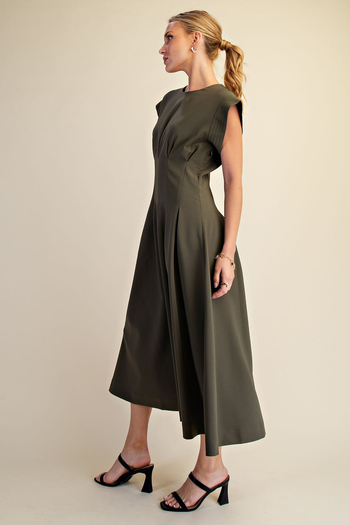 Pleated Midi Dress