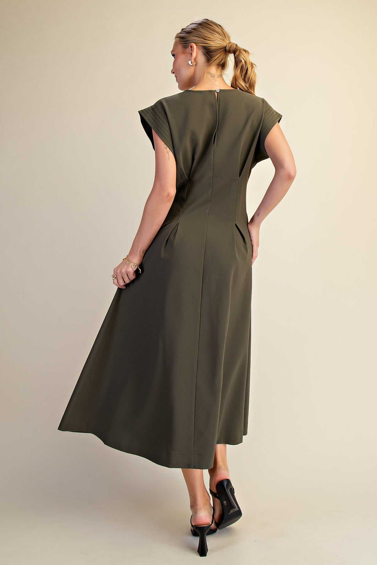 Pleated Midi Dress