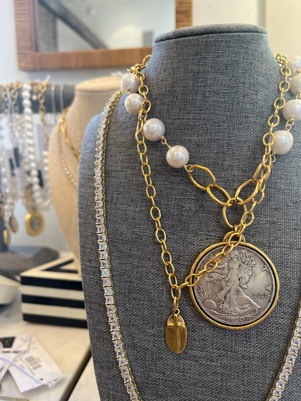 Long Cross Amulet Necklace