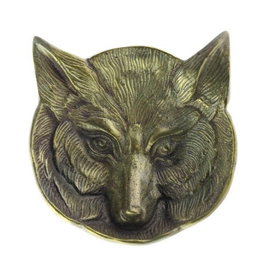 Antique Brass Fox Dish