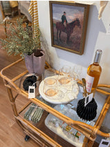 Rattan and Glass Bar Cart