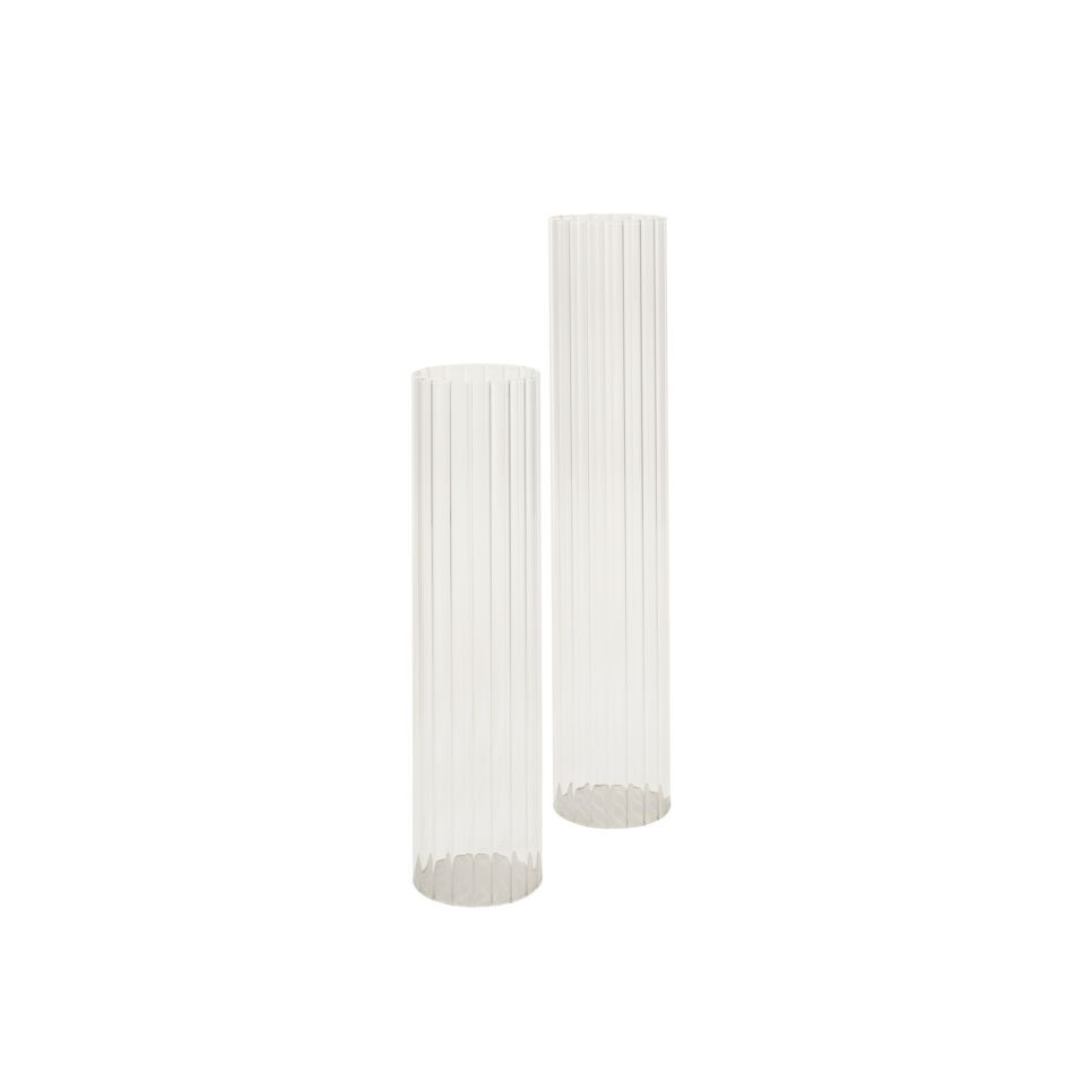 Ribbed Optic Glass Candle Sleeve