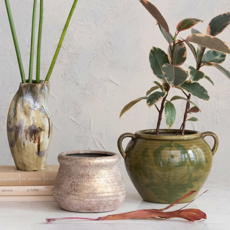 Hand-Painted Terracotta Urn