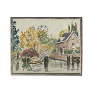 Watercolor Boat Scene l