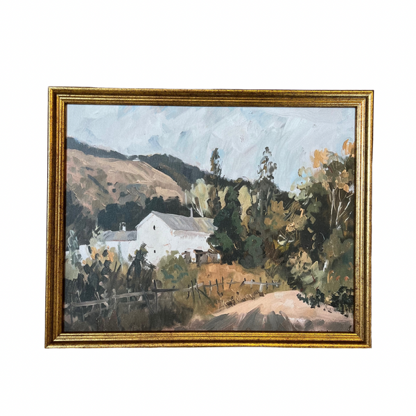 House in the Hills Framed Canvas Art