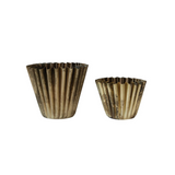 Gold Fluted Metal Planters