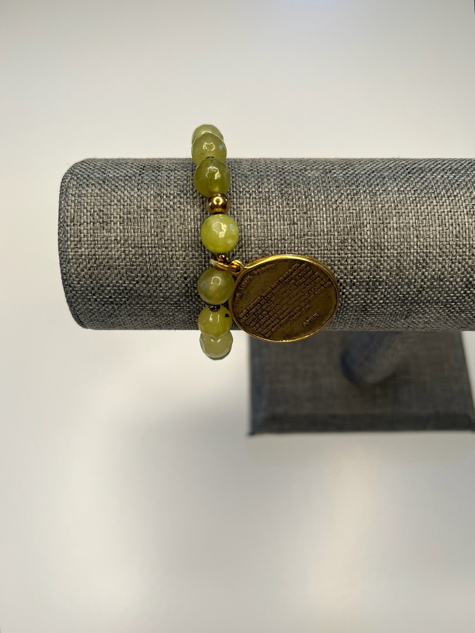 Beaded Cross Coin Bracelet