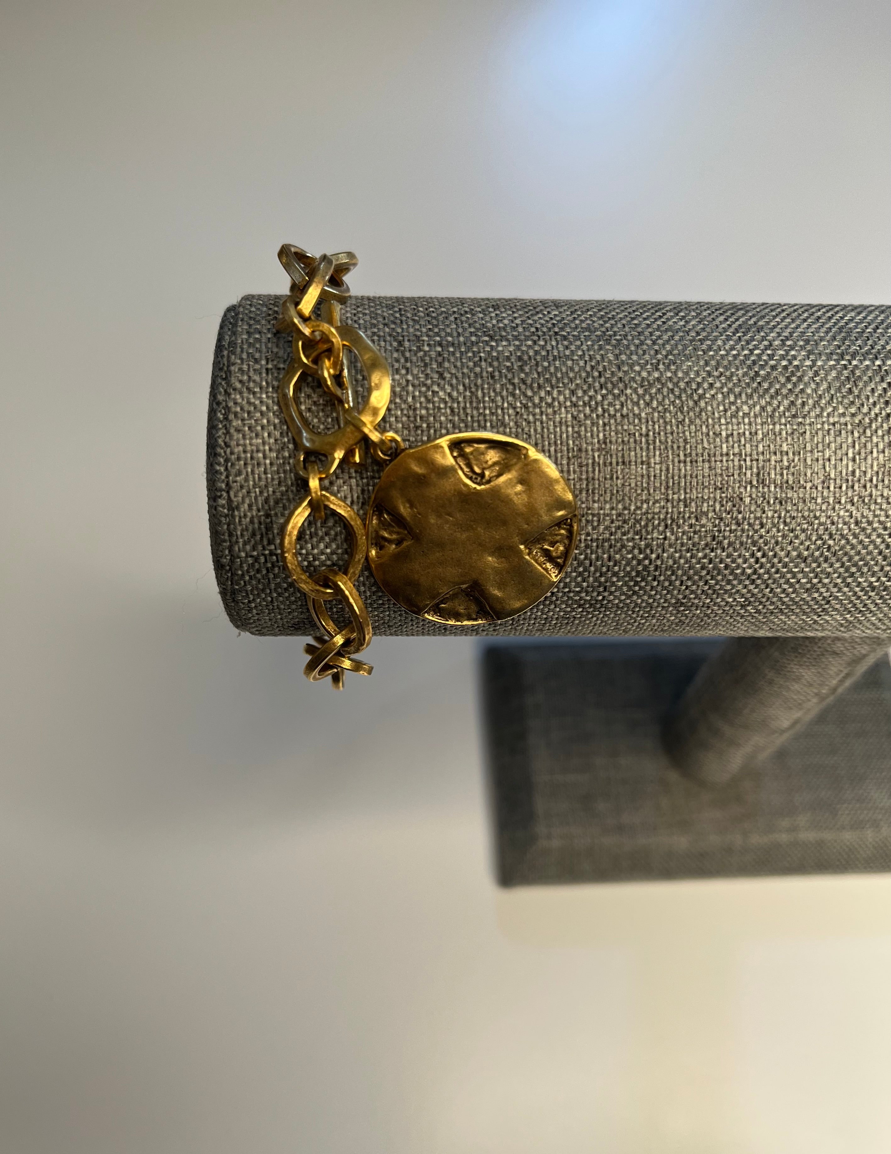 Gold Link Cross Bracelet