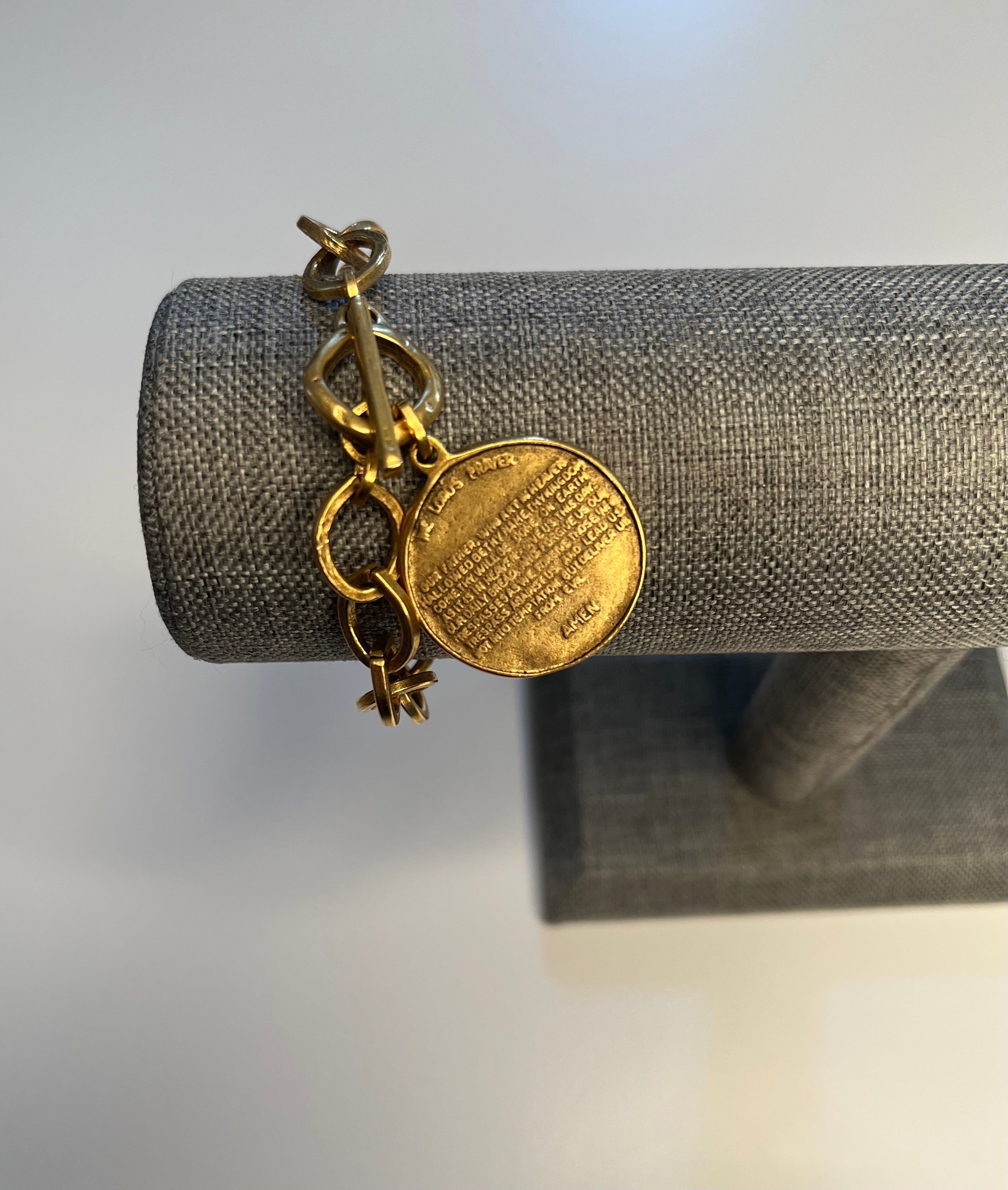 Gold Link Cross Bracelet