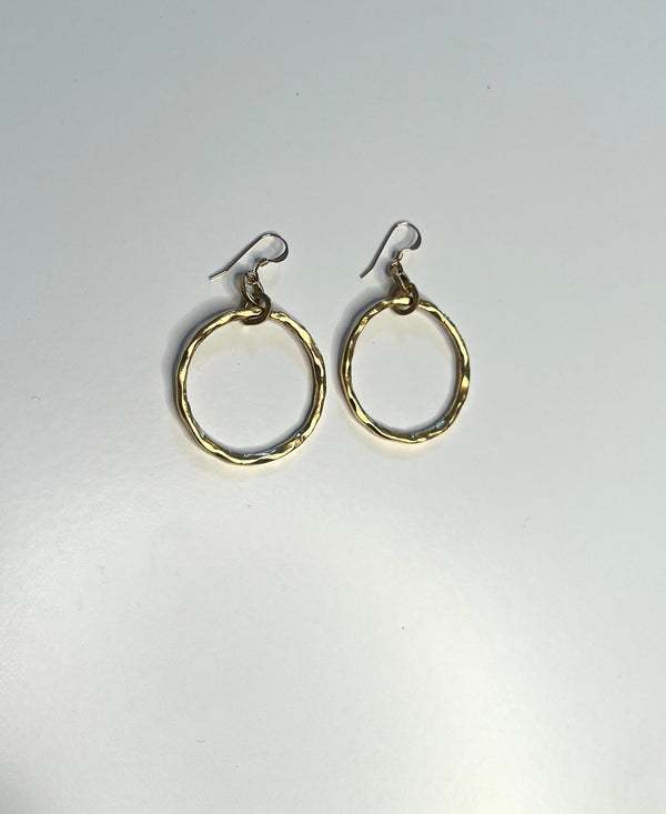 Hammered Gold Hoop Earring