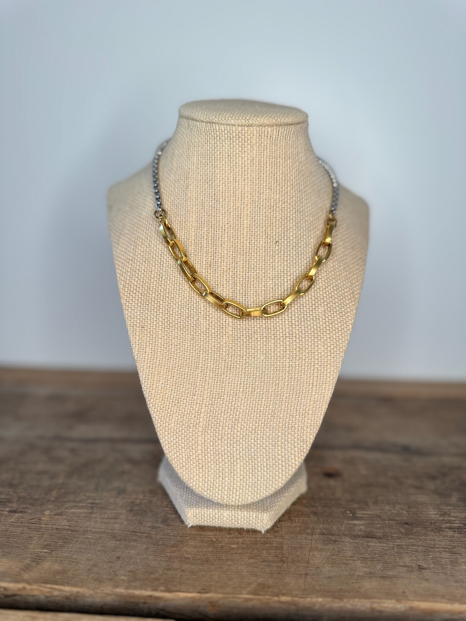 Gunmetal and Gold Necklace