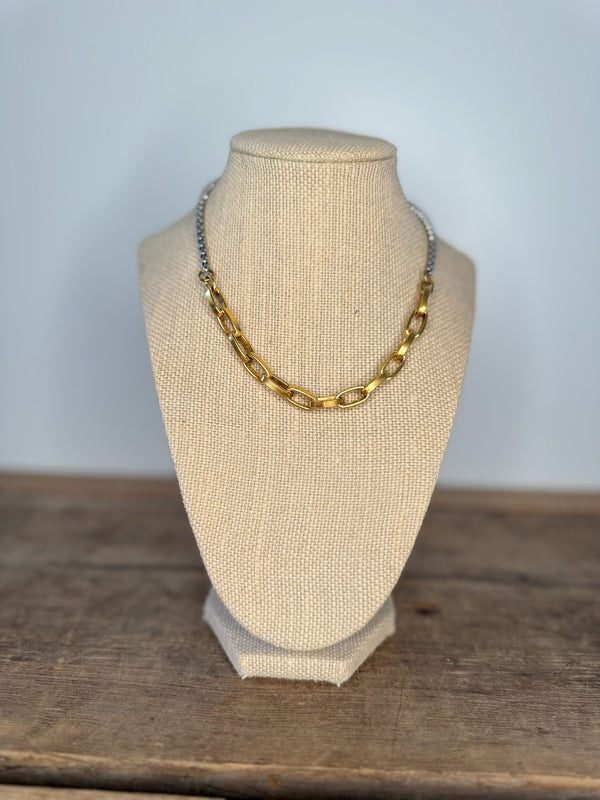 Gunmetal and Gold Necklace