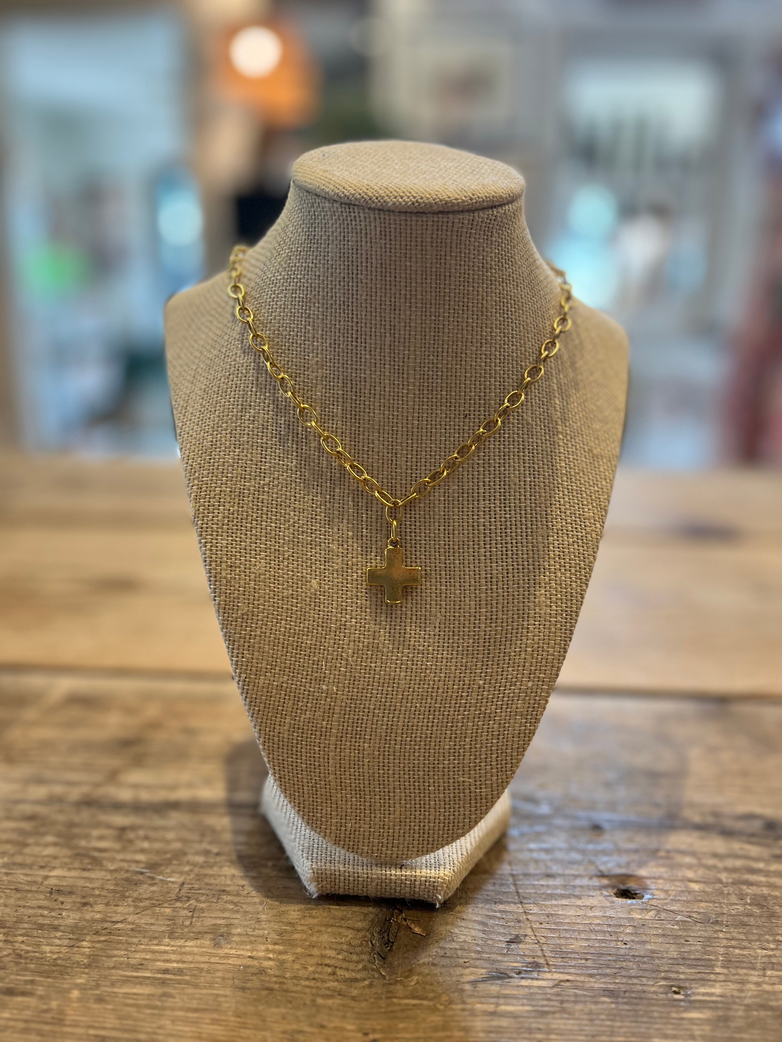 Equal Arm Dark Bead Necklace