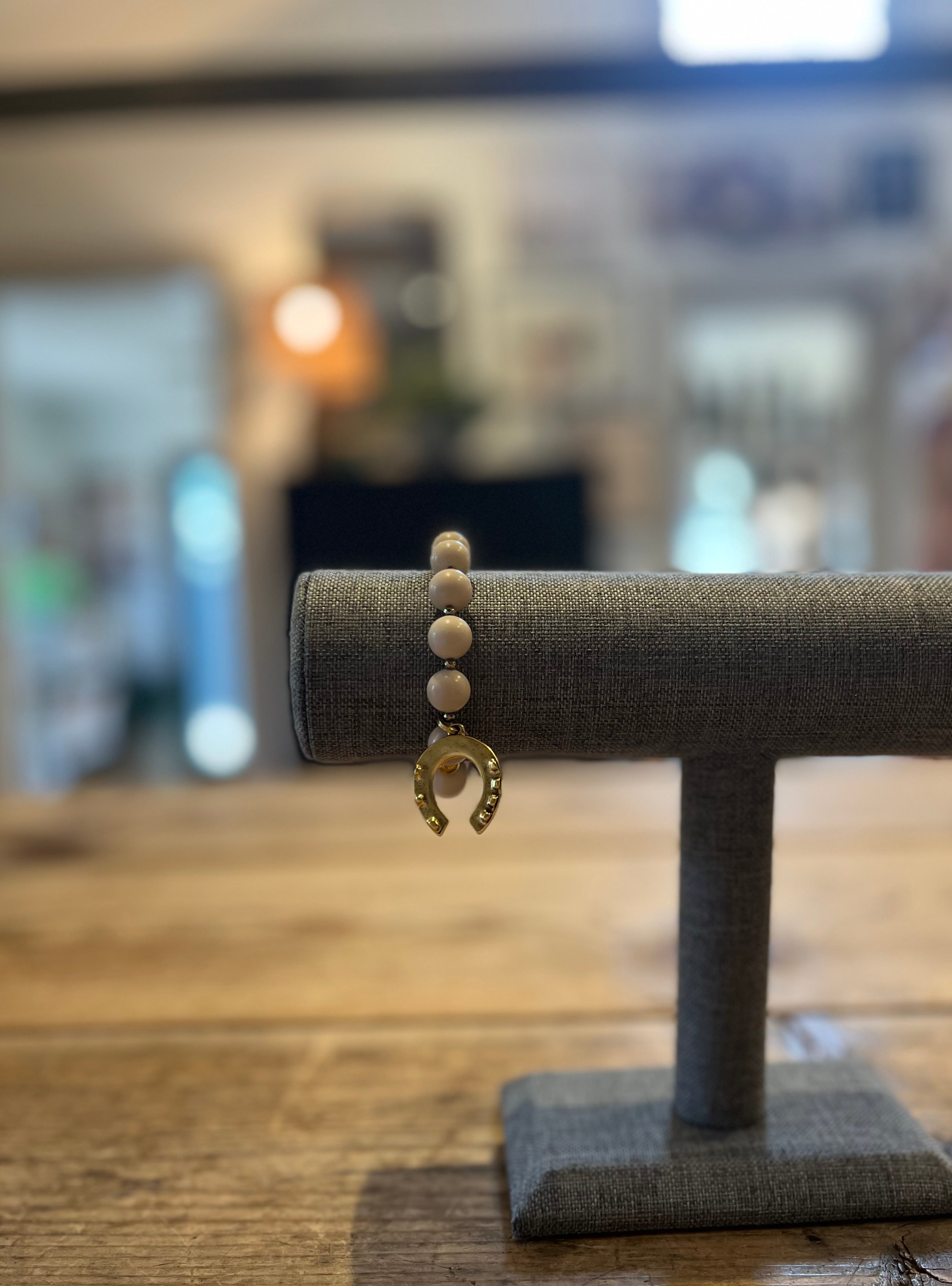 Beaded Horseshoe Charm Bracelet