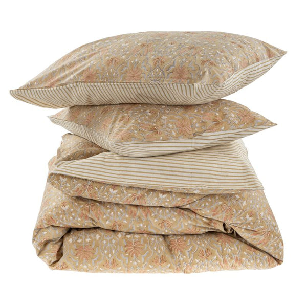 Aria Block Print King Duvet Set
