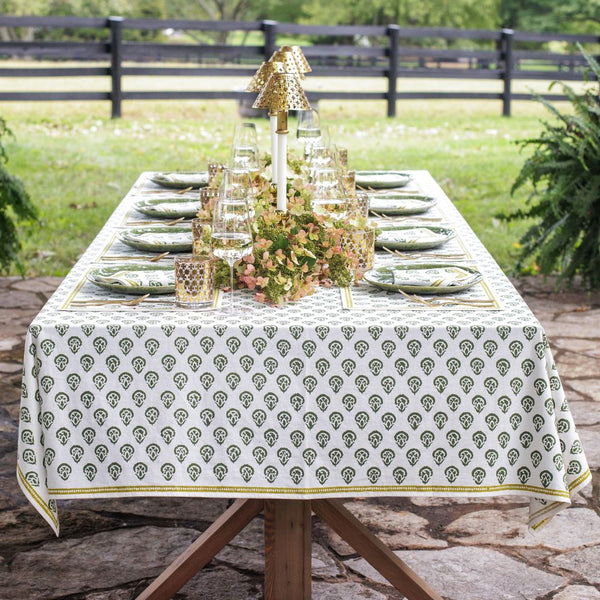 Carnation Hunter Green Tablecloth