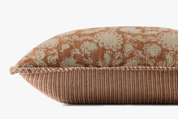 Ruby Rust Floral Pillow
