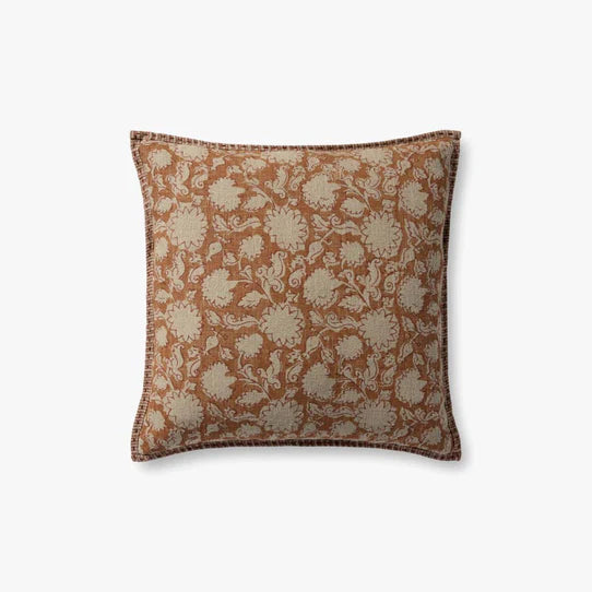 Ruby Rust Floral Pillow